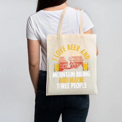 Mountain Biking Beer Drinking Introvert Sayings For Cyclist Canvas Tote Bag - Raresse