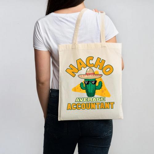 Nacho Average Accountant Accounting Book Keeper Joke Canvas Tote Bag - Bookorys