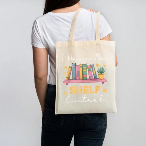 No Shelf Control Book Readers Librarians Bookworms Canvas Tote Bag - Bookorys