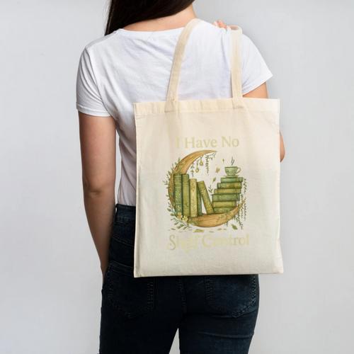 I Have No Shelf Control Moon Books Cottagecore Canvas Tote Bag - Bookorys UK