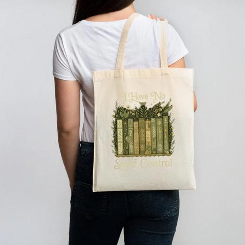 I Have No Shelf Control Vintage Botanical Books Graphic Canvas Tote Bag - Bookorys