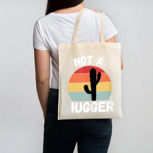Not A Hugger Cactus Introvert Antisocial Canvas Tote Bag - Raresse