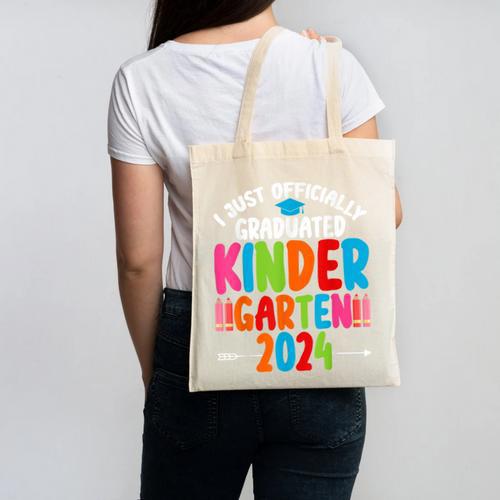 I Officially Graduated Kindergarten Graduation 2024 Canvas Tote Bag - Best Gift Smart