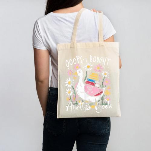 Oops I Bought Another Book Goose Bookish Canvas Tote Bag - Bookorys