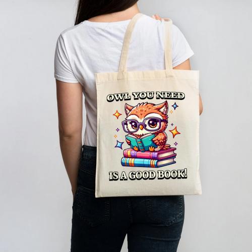 Owl You Need Is A Good Book Cute Love To Read Back 2 School Canvas Tote Bag - Bookorys