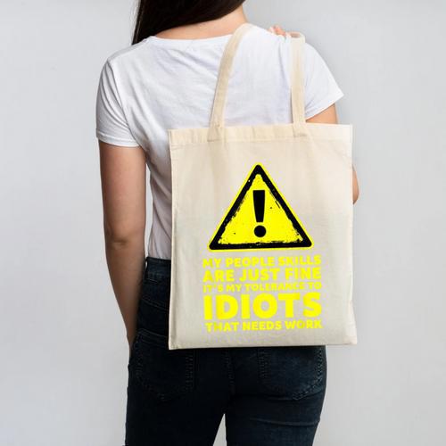 My People Skills Are Just Fine Sarcastic Introvert Canvas Tote Bag - Raresse