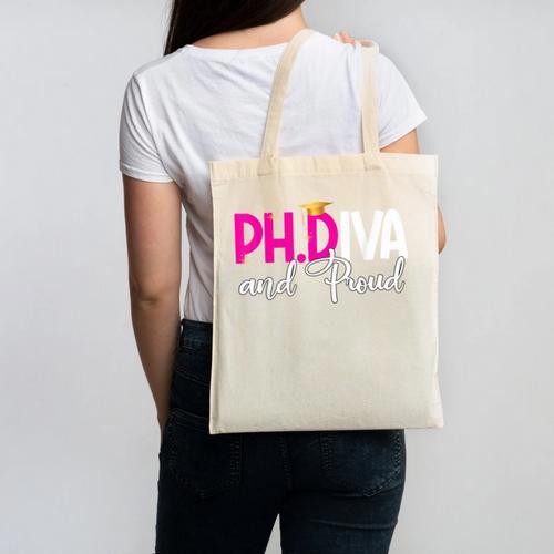 PhDiva Graduation Doctorate Student Graduate Canvas Tote Bag - Best Gift Smart