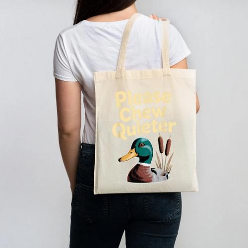 Please Chew Quieter Introvert Duck Lover Canvas Tote Bag - Raresse