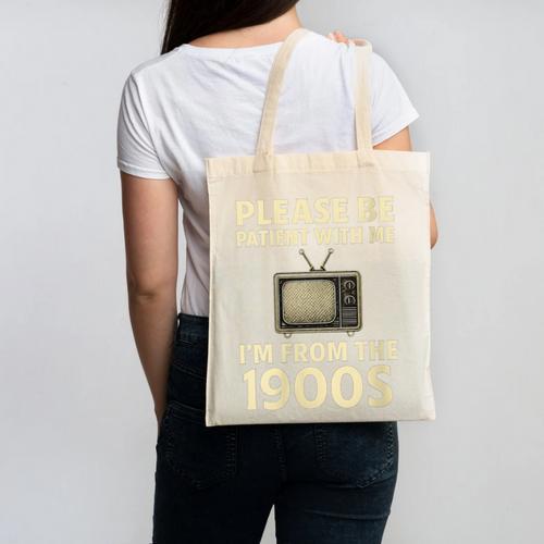 Please Be Patient With Me I'm From The 1900s Television Set Canvas Tote Bag - Figerry