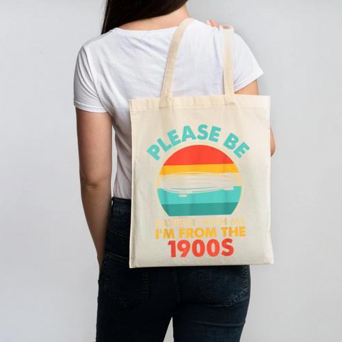 Please Be Patient I'm From The 1900s Vintage Zeppelin Canvas Tote Bag - Figerry