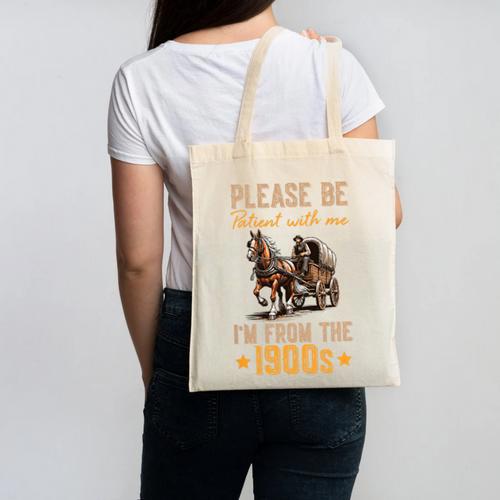 Please Be Patient With Mee I'm From The 1900s Minimalist Canvas Tote Bag - Figerry