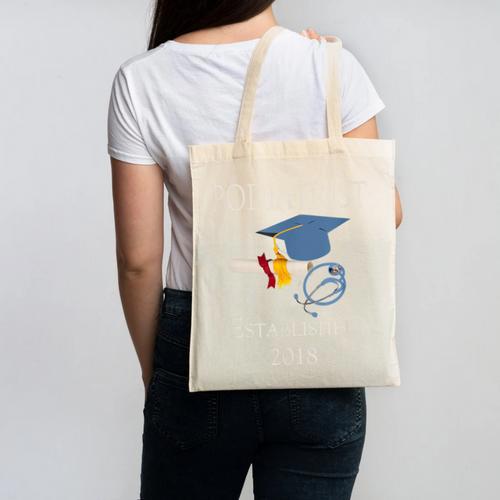 Podiatrist Established 2018 Med School Graduation Shirt Canvas Tote Bag - Best Gift Smart