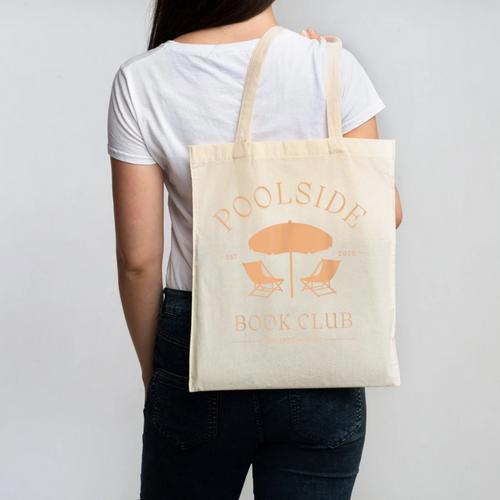 Poolside Book Club Summer Reading Book Lover Swimming Shirt For Men Women Canvas Tote Bag - Bookorys UK