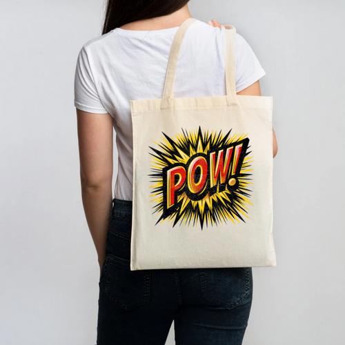 POW Comic Book Retro Artwork – Cartoon Collector Canvas Tote Bag - Bookorys