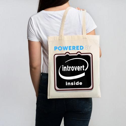 Powered By Introvert Inside Embrace Your Quiet Strength Canvas Tote Bag - Raresse