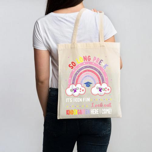 Pre k Graduation Class 2025 Graduate Pre-k Rainbow Girls Canvas Tote Bag - Best Gift Smart