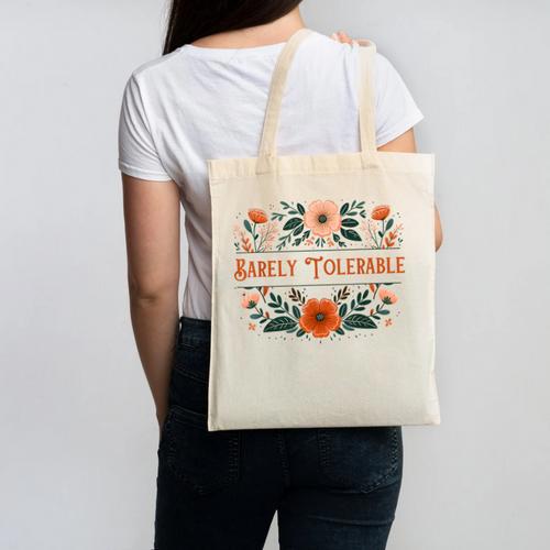 Pride And Prejudice Barely Tolerable Book Lover Bookish Canvas Tote Bag - Bookorys