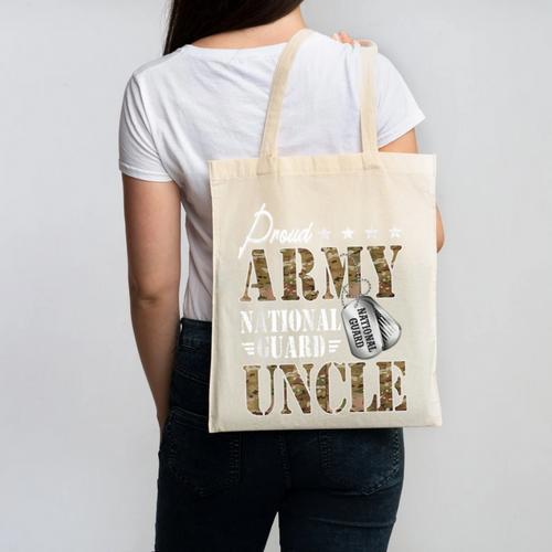 Proud Army National Guard Uncle National Guard Graduation Canvas Tote Bag - Best Gift Smart