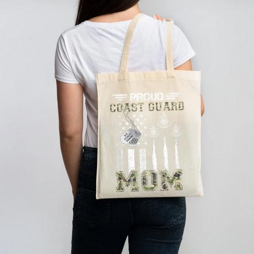 Proud Coast Guard Mom US Coast Guard Graduation Mom Canvas Tote Bag - Best Gift Smart