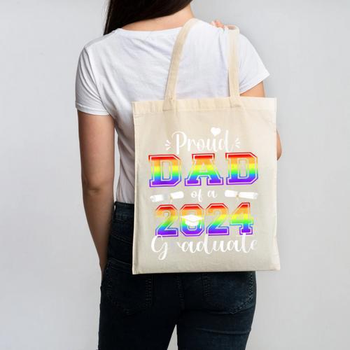 Proud Dad Of 2024 Graduate Class 2024 Graduation Family Canvas Tote Bag - Best Gift Smart