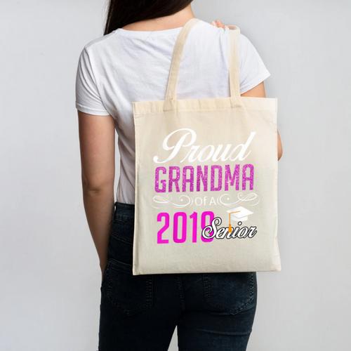 Proud GRANDMA Of A Class 2019 Senior Graduation Canvas Tote Bag - Best Gift Smart
