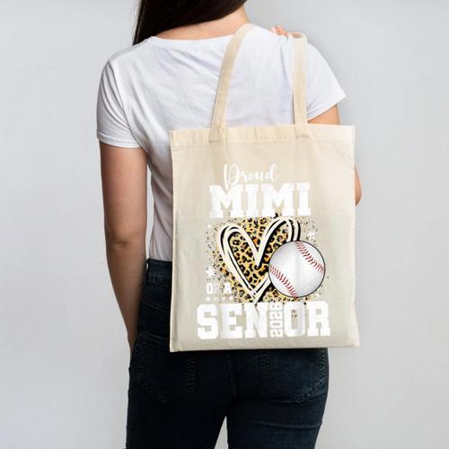 Proud Mimi Of A 2026 Senior Baseball Graduation Leopard Canvas Tote Bag - Best Gift Smart