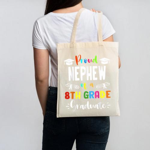 Proud NEPHEW Of A 8th Grade Graduate Graduation 2024 Class Canvas Tote Bag - Best Gift Smart