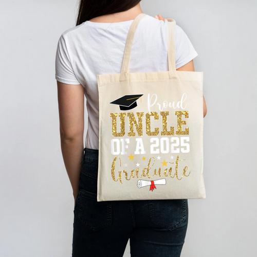 Proud Uncle Of A 2025 Graduate Uncle Graduation 2025 Canvas Tote Bag - Best Gift Smart