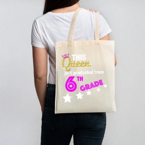 Queen 6th Grade Graduation For Girls Canvas Tote Bag - Best Gift Smart