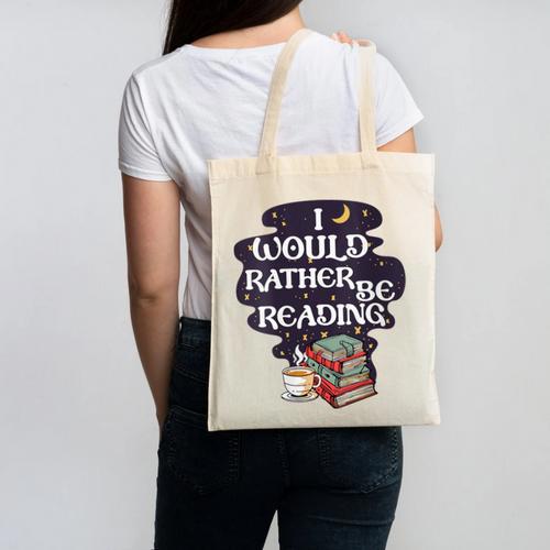 I Would Rather Be Reading Bookworm Book Lover Librarian Kids Canvas Tote Bag - Bookorys CA