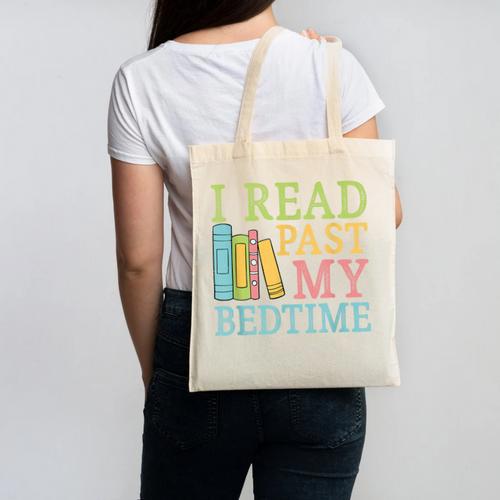 I Read Past My Bedtime Book Quote Humor Canvas Tote Bag - Bookorys