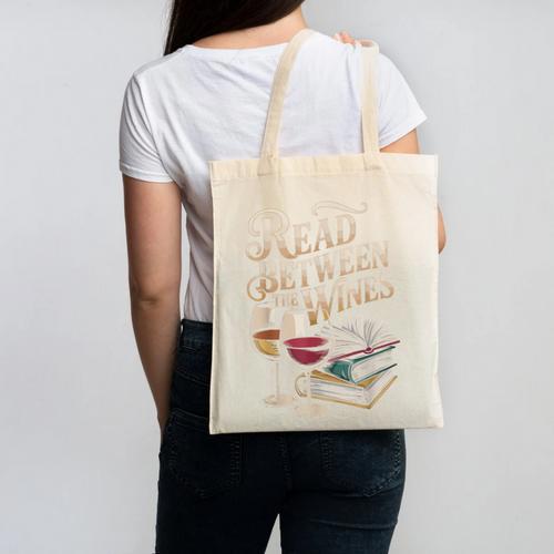 Read Between The Wines Vintage Book Lovers Wine Reading Canvas Tote Bag - Bookorys CA