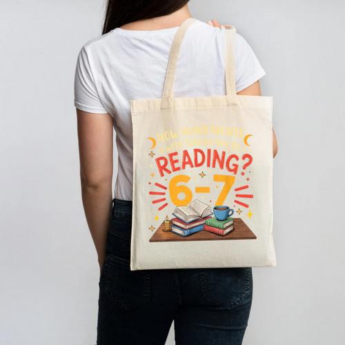 Reading 6 7 Six Seven Meme Slang Teacher Book Lover Canvas Tote Bag - Bookorys
