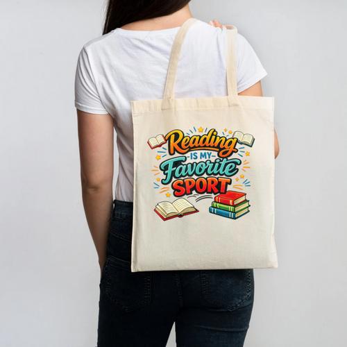 Reading Is My Favorite Sport Book Lover Canvas Tote Bag - Bookorys