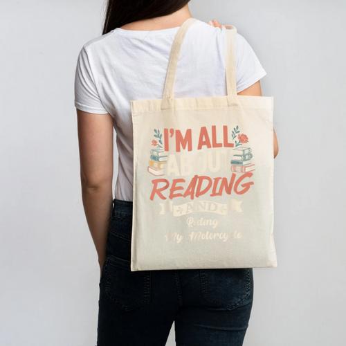 Reading And Motorcycle Life For Bikers Who Love Books Canvas Tote Bag - Bookorys