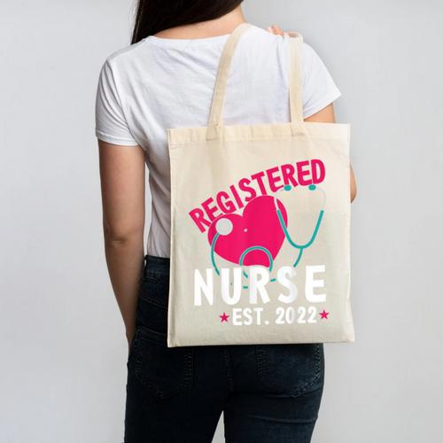 Registered Nurse Est 2022 Nursing Student RN Fun Graduation Canvas Tote Bag - Best Gift Smart