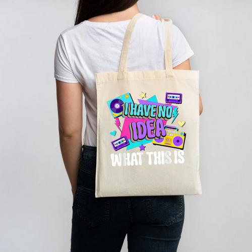 Retro 80s Style 90s Pop Fashion Nostalgia Eighties Music Canvas Tote Bag - Figerry