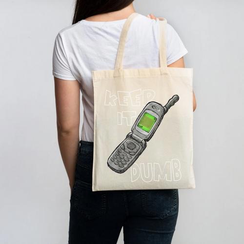 Retro Dumb Flip Phone Vintage 90s Y2K Tech Nostalgia Canvas Tote Bag - Figerry