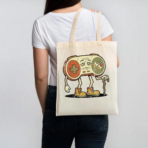 Retro Gamer 80s 90s Gaming Nostalgia Video Game Men Canvas Tote Bag - Figerry