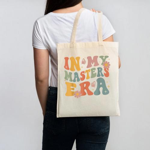 Retro Groovy In My Master's Degree Era Graduation Master Canvas Tote Bag - Best Gift Smart