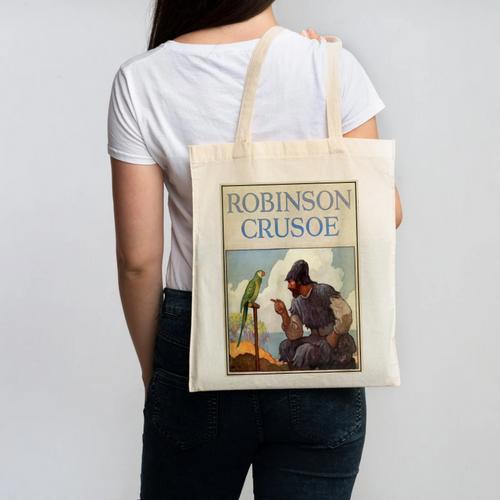 Robinson Crusoe Book Cover 1920 Canvas Tote Bag - Bookorys CA