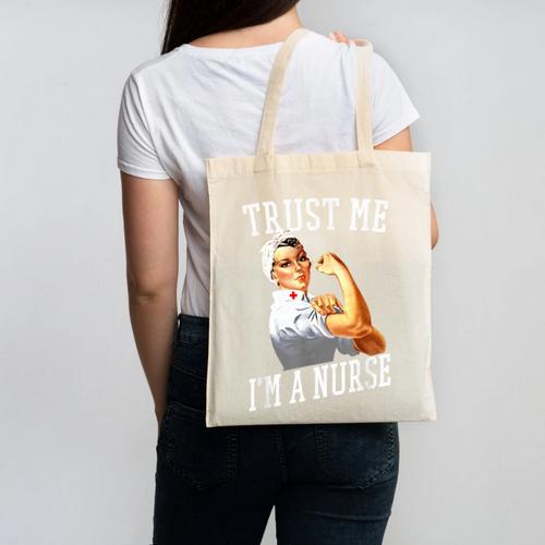 Rosie Riveter Nurse Shirt Nurse Graduation Shirt Canvas Tote Bag - Best Gift Smart