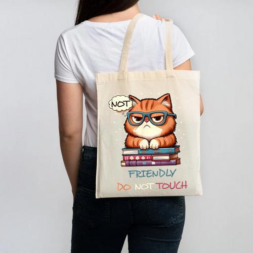 Sarcastic Loner Introvert Not a Friendly Do Not Touchs Canvas Tote Bag - Raresse