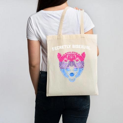 Secretly Bisexual Bi Introvert Bi Pride Antisocial LGBTQ Canvas Tote Bag - Raresse
