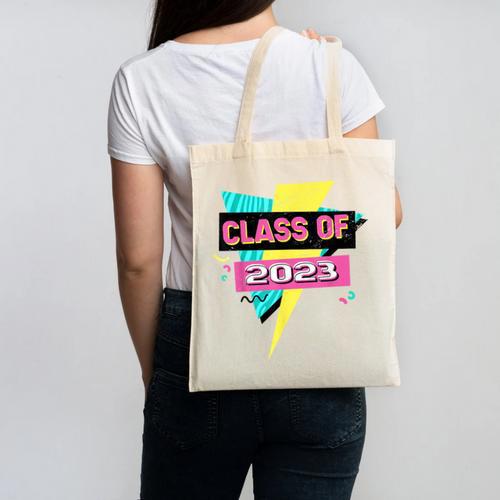 Senior 2023 Graduation Class Of 2023 Retro 90's Graduation Canvas Tote Bag - Best Gift Smart