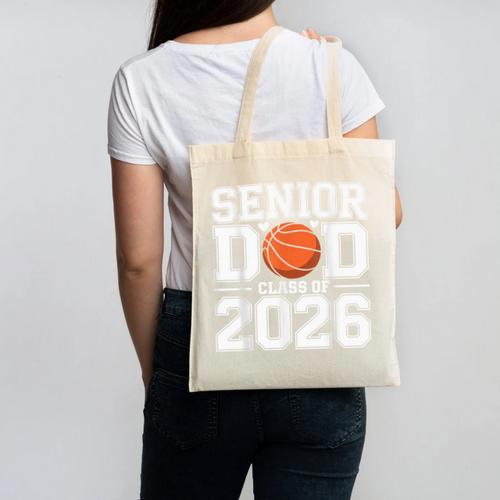 Senior Dad Class Of 2026 Cute Basketball Dad Graduation 2026 Canvas Tote Bag - Best Gift Smart
