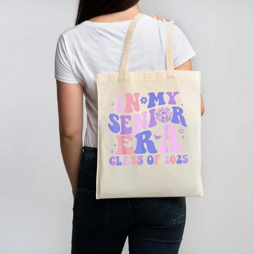 In My Senior Era Class Of 2025 Groovy Senior 2025 Graduation Canvas Tote Bag - Best Gift Smart