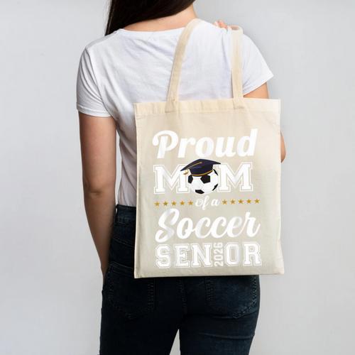 Senior Mom Class Of 2026 Soccer Mom Graduation Canvas Tote Bag - Best Gift Smart