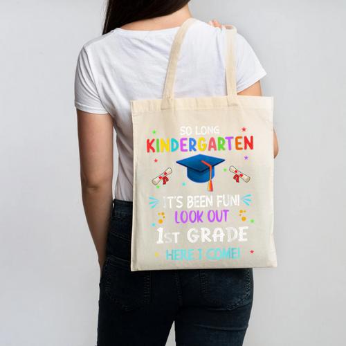 So Long Kindergarten Graduation Look Out 1st Grade 2025 Kids Canvas Tote Bag - Best Gift Smart