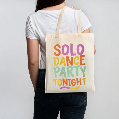 Solo Dance Party Tonight Singles Introvert Humor Canvas Tote Bag - Raresse